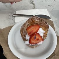 Strawberry Cheesecake Cruffin. Quite delicious!  at Saint-Jean in Amsterdam