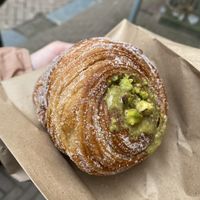 Pistachio cruffin  at Saint-Jean in Amsterdam