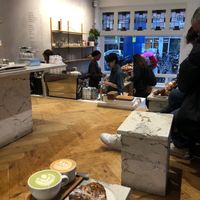 The interior seating area! Fits 8 maybe! at Saint-Jean in Amsterdam