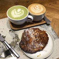Two coffee's and a pain au chocolate. at Saint-Jean in Amsterdam