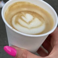 Cappuccino to go, as I had to sit outside on someone’s porch...  at Saint-Jean in Amsterdam