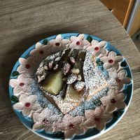 Pear Hazelnut Bostok (€4,20); the powdered sugar obviously dissolved so I added it myself.  at Saint-Jean in Amsterdam