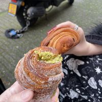 Pistachio cruffin and pain au chocolat  at Saint-Jean in Amsterdam