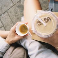 iced latte and espresso    at Saint-Jean in Amsterdam
