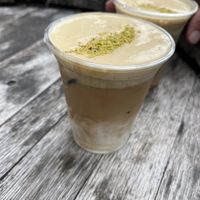 Pistachio cold foamed latte 🌱   at Saint-Jean in Amsterdam