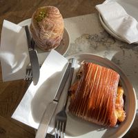Pistachio cruffin and pain suisse  at Saint-Jean in Amsterdam