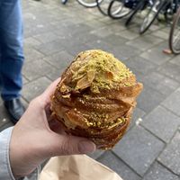 Almond, pistachio and blueberry cruffin  at Saint-Jean in Amsterdam