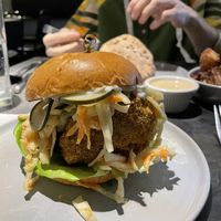 Vegan chicken sandwich  at Earthen  in Brooklyn