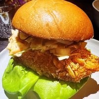 Crispy lions mane 'chikn' sandwich. Delicious! at Earthen  in Brooklyn