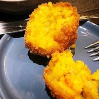 Saffron arancini. at Earthen  in Brooklyn