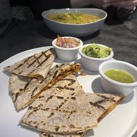 quesadilla de chorizo de garbanzo  at Earthen  in Brooklyn