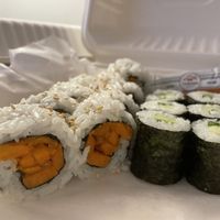 Yam rolls and Cucumber rolls. Because of my gluten allergy they made sure to include gluten free soy sauce as well.  at Koya in Penticton