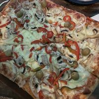 Vegetable vegetarian pizza   at El Hornito in Uvita