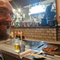 Excited about vegan okonomiyaki at Gion Tanto - 祇園たんと in Kyoto