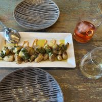 Potatoes Bravas with tasty vegan sauce.   at Terra Kitchen in Redmond