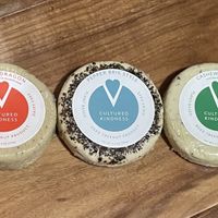 Nutty dragon, pepper Brie, cashew chèvre   at Cultured Kindness Vegan Cheese Shop in Portland