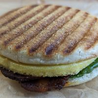 M'egg Breakfast Sandwich at Cultured Kindness Vegan Cheese Shop in Portland