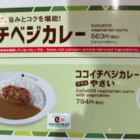Vegetarian (actually vegan) options on the menu  at Coco Ichibanya - Edogawabashi Station in Tokyo