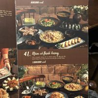 Menu  at CHAM in Hanoi