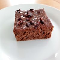 Vegan cocoa cake with organic cocoa nibs and grape syrup at WeVegan in Ballincollig
