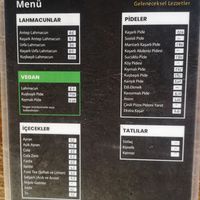 menu at Çinili Taş Fırın in Istanbul