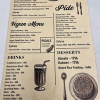 Menu  at Çinili Taş Fırın in Istanbul