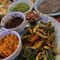 Vegetable fajitas, no cheese. Side of avocado at Turtle Bay Cafe and Bakery in Akumal