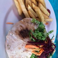 I had the beyond vegetarian pita which was full of lots of nutritious vegetables including broccoli, beets, carrots, red cabbage, lettuce and avocado. It was very tasty! at Turtle Bay Cafe and Bakery in Akumal