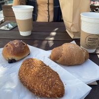 Curry pan and ginger chai   at Tokyo Vegan Bakes in Tokyo