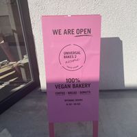 Sign outside the cafe  at Tokyo Vegan Bakes in Tokyo