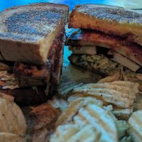 Vegan BBQ Tofu Sandwich at Telegraph Beer Garden in Oakland