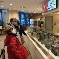 Counter; this place is clean and roomy for a salad place  at Sweetgreen - Lexington Ave in New York City
