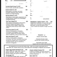 Menu  at The Mercury Café in New Castle