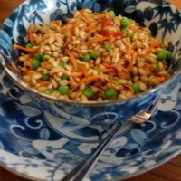 Barley salad with beans and veggies.  at Caffe Orientale Tearoom in Venice