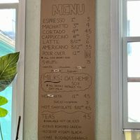 Drink menu  at Lazy Cow Bakery in Seattle