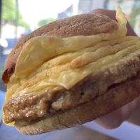 Breakfast sandwich  at Lazy Cow Bakery in Seattle