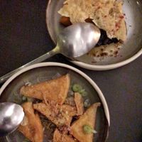Salt & pepper tofu and pumpkin in black bean sauce. Excuse the rubbish quality, we were in a dark corner of the restaurant.  at Southside in South Brisbane