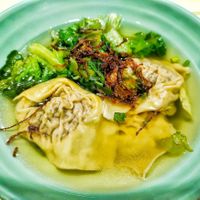 Dumplings soup, can't wait to eat at Li Jie's Kitchen 長春蔬食 in Central Singapore