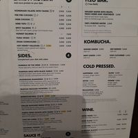Menu at Honest Greens - Tuset in Barcelona