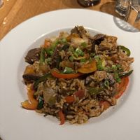 Jambalaya with Andouille sausage made  at Maple Tree Inn in Homewood