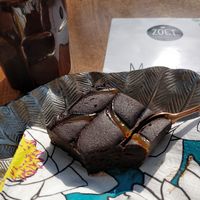 Choco-sinaasappel brownie at Zoet in Meppel