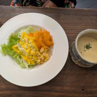 Salad and soup C-set at Gajimaru in Okinawa