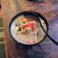 Green curry (spicy!) at Muang Thai Restaurant in North London