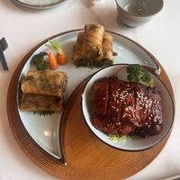 Fake Pork and spring rolls  at Love Veggie Macau in Macau