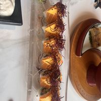 Fake sushi with vegan mayonnaise aside  at Love Veggie Macau in Macau