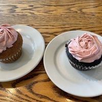 Strawberry frosted cupcakes   at Wild Chestnut Cafe in Florence