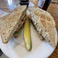 Avocado sandwich on left and chickpea sandwich on right   at Wild Chestnut Cafe in Florence