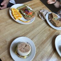 Avo toast, chickpea sandwich, & breakfast egg sandwichh  at Wild Chestnut Cafe in Florence