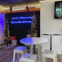 cute interior with seating   at Pochi Bubble Tea Cafe in Lynnwood