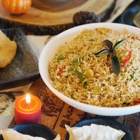 spicy thai basil fried rice.
Veg.
bell peppers. thai basil. at Inchin's Bamboo Garden in Nashville